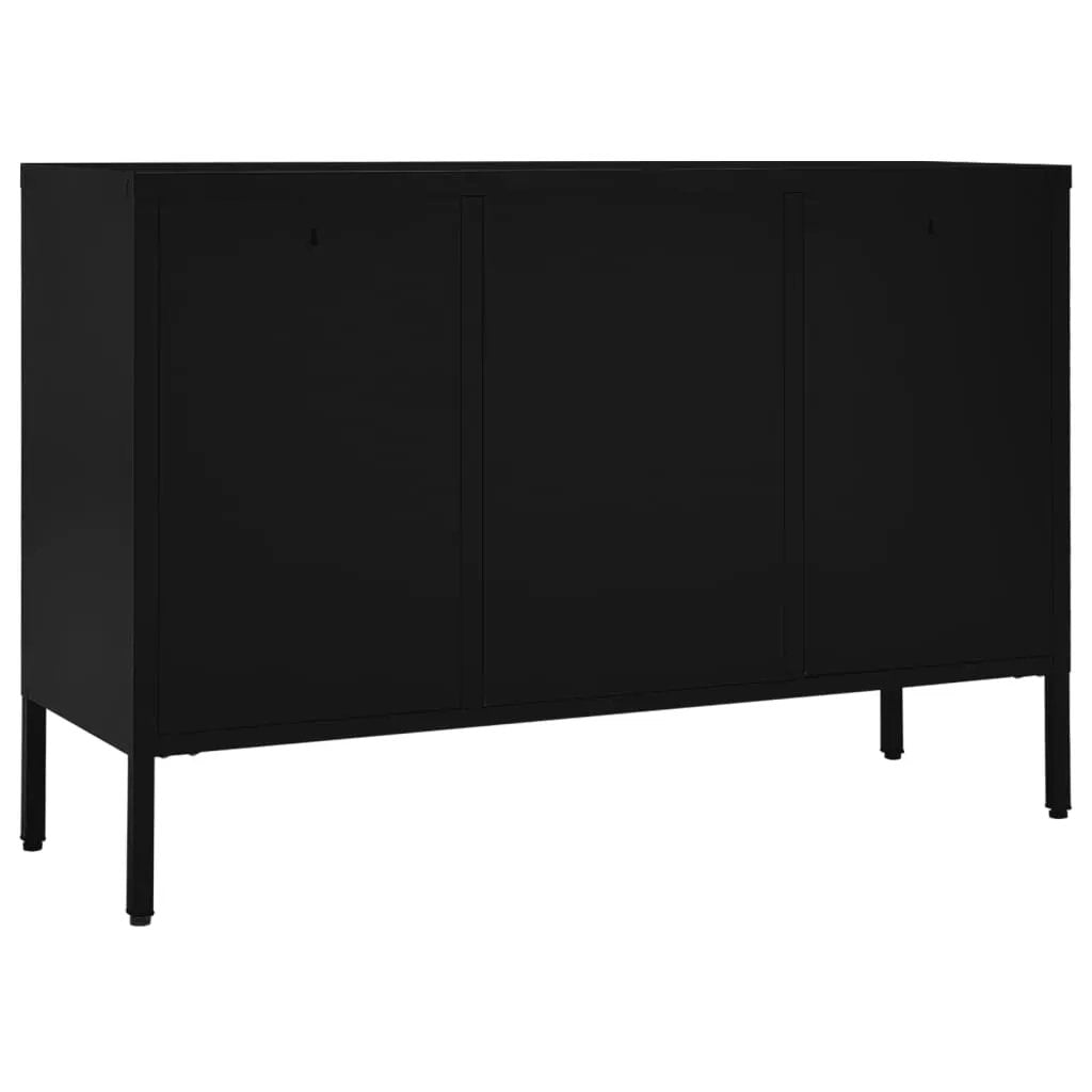 vidaXL vidaXL Sideboard Black 105x35x70 cm Steel and Tempered Glass - Sideboard