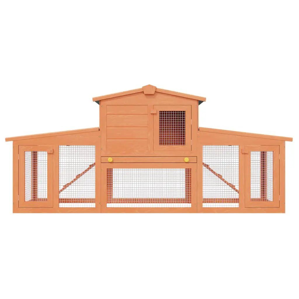 vidaXL Large Rabbit Hutch Small Animal House Pet Cage with Roofs Wood - from vidaXL