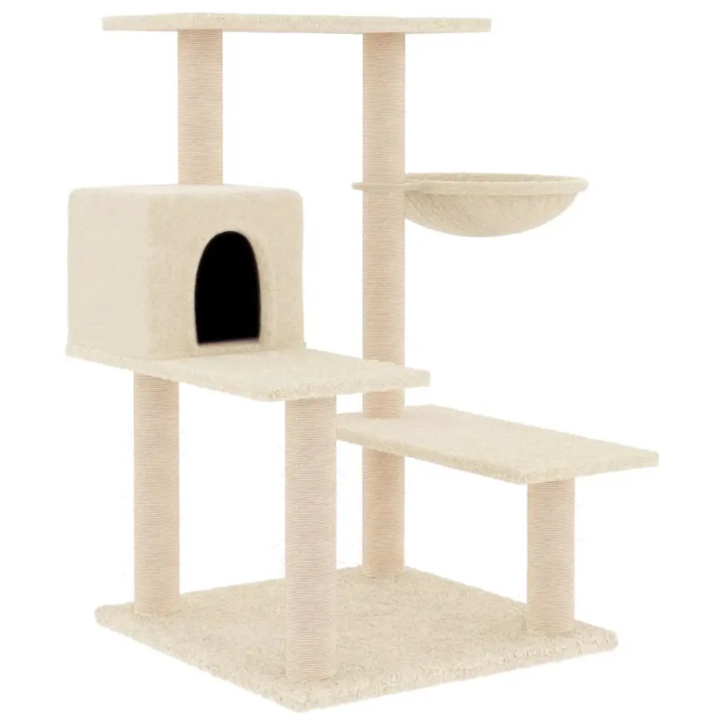 vidaXL vidaXL Cat Tree with Sisal Scratching Posts Cream 82.5 cm - Cat Tree