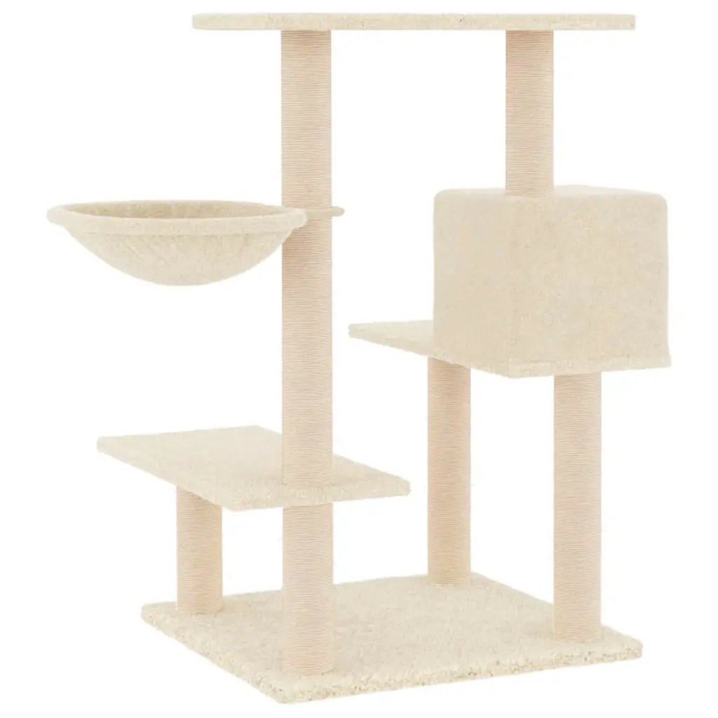 vidaXL vidaXL Cat Tree with Sisal Scratching Posts Cream 82.5 cm - Cat Tree