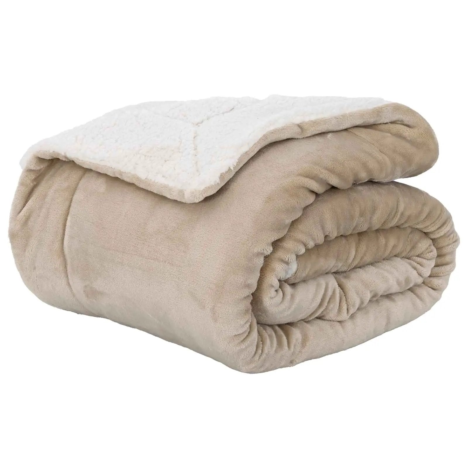 vidaXL vidaXL Throw Blanket Beige 130 x 150 cm Fleece - Throws