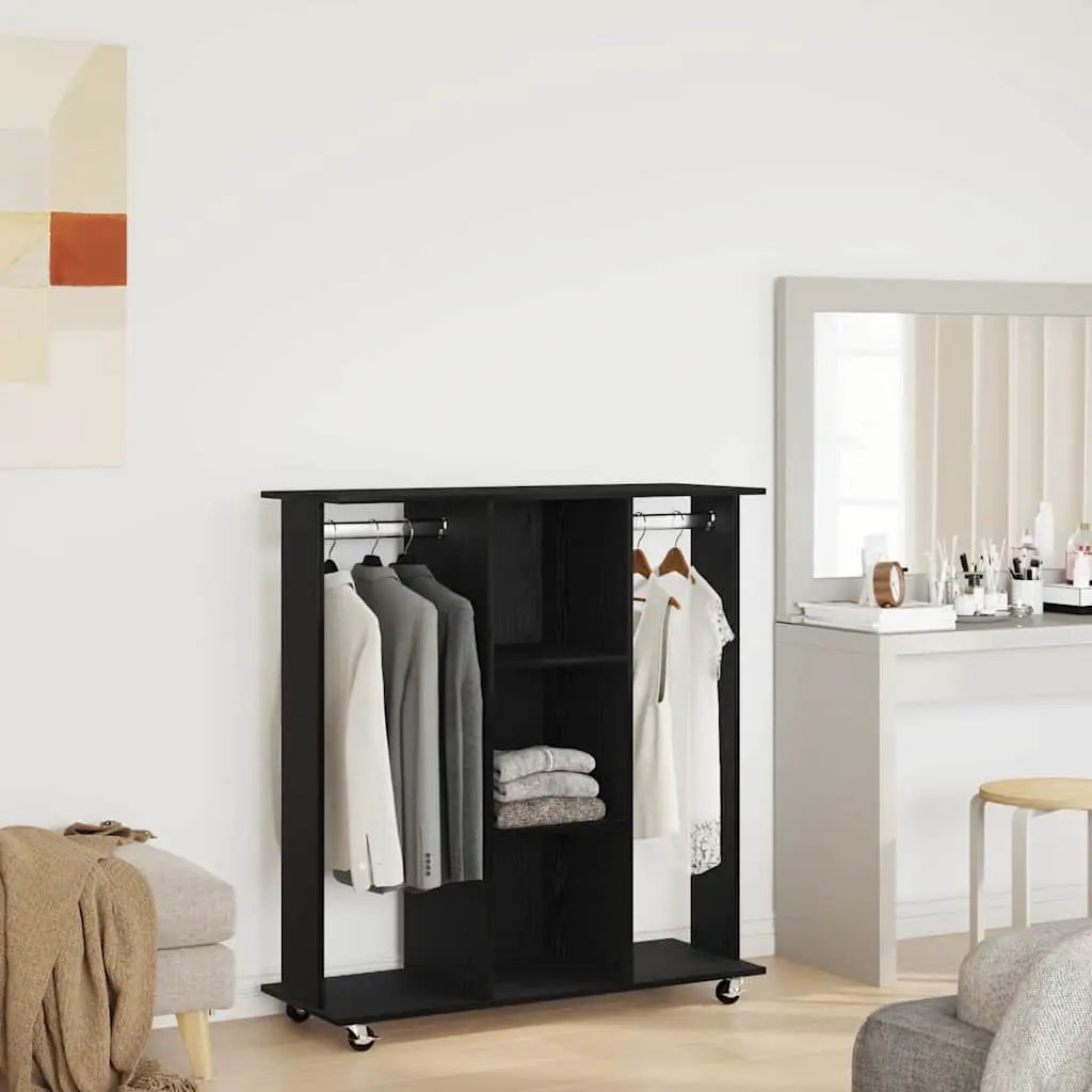 vidaXL vidaXL Wardrobe with Shelf Black oak 102 x 38 x 110 cm Engineered wood - Wardrobe