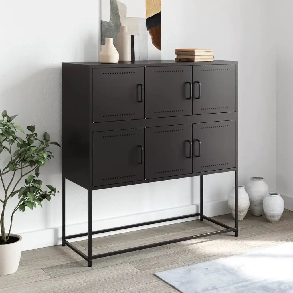 vidaXL vidaXL Sideboard Black 100.5x39x107 cm Steel - Sideboard