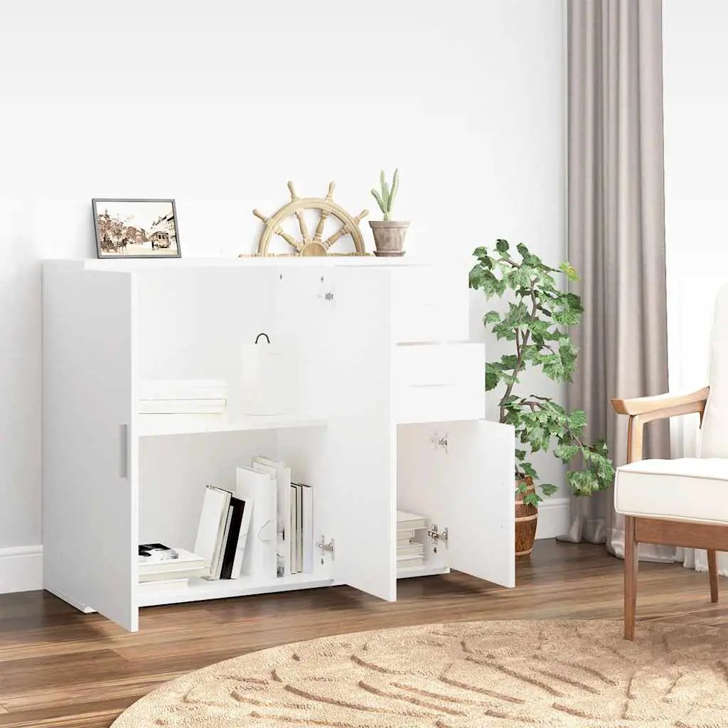 vidaXL vidaXL Sideboard White 91x29.5x75 cm Engineered Wood - Sideboard