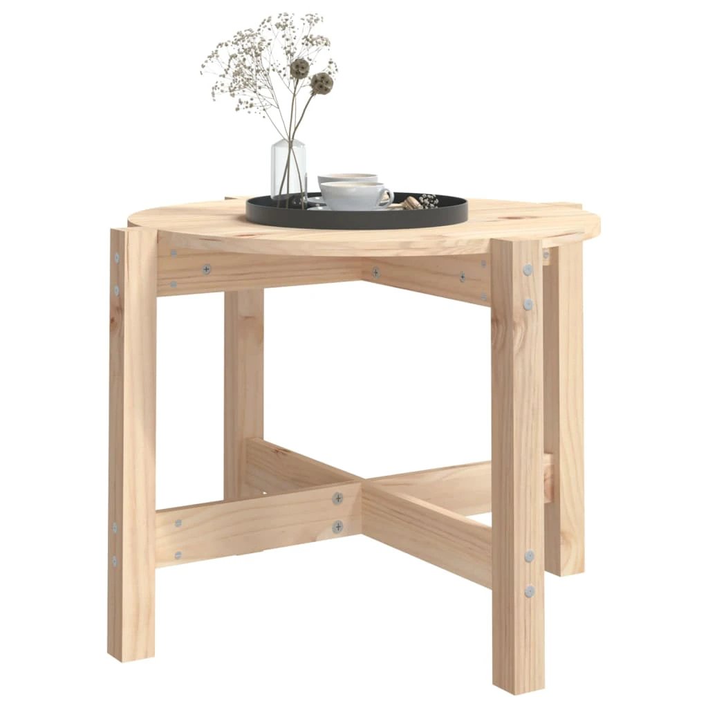 vidaXL vidaXL Coffee Table Ø62.5x45cm Solid Pine Home - Coffee Table