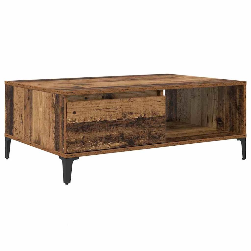 vidaXL Coffee Table 90x60x35cm Industrial Old Wood Weathered Finish With Storage Living Room by vidaXL