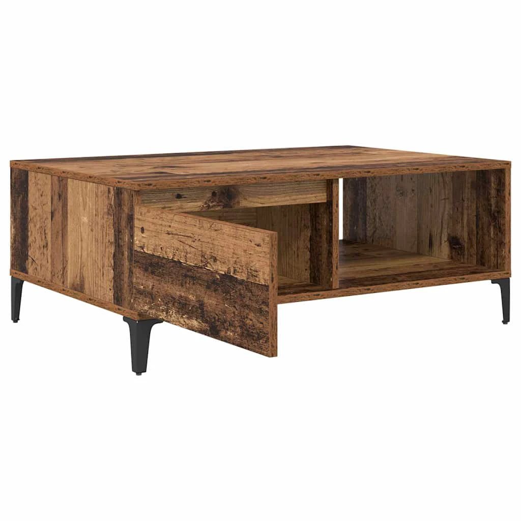 vidaXL Coffee Table 90x60x35cm Industrial Old Wood Weathered Finish With Storage Living Room by vidaXL