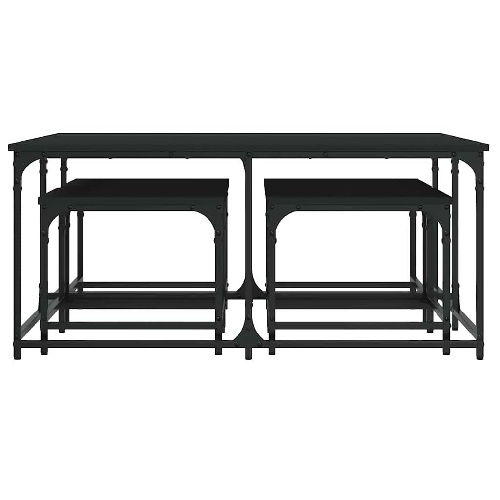 vidaXL Nesting Tables 5-Pcs Black Wood by vidaXL
