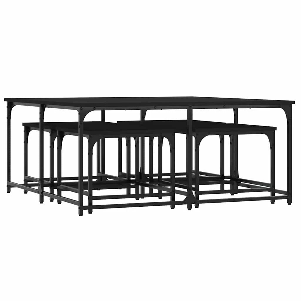 vidaXL Nesting Tables 5-Pcs Black Wood by vidaXL