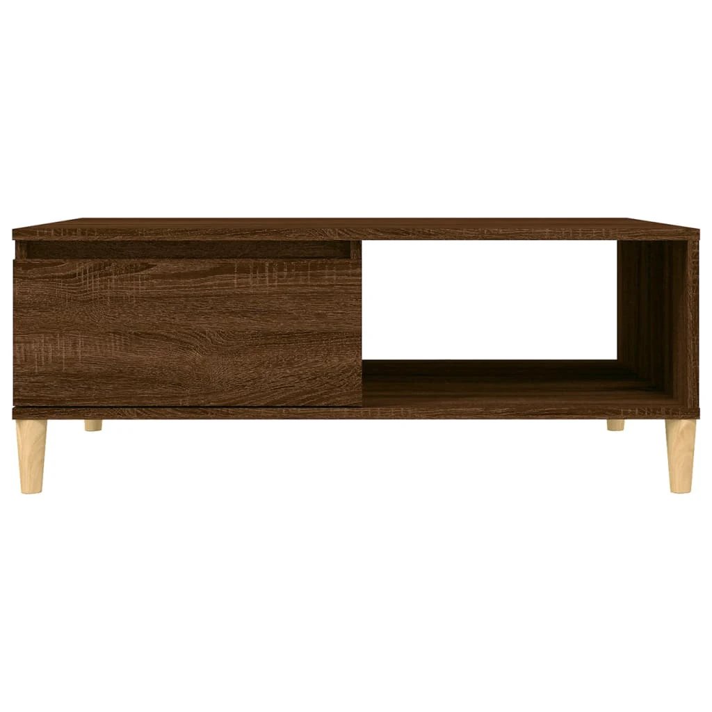 vidaXL VidaXL Coffee Table 90x60x35 cm Oak Brown With Storage Shelf Scandinavian Charm Living Room - Coffee Table