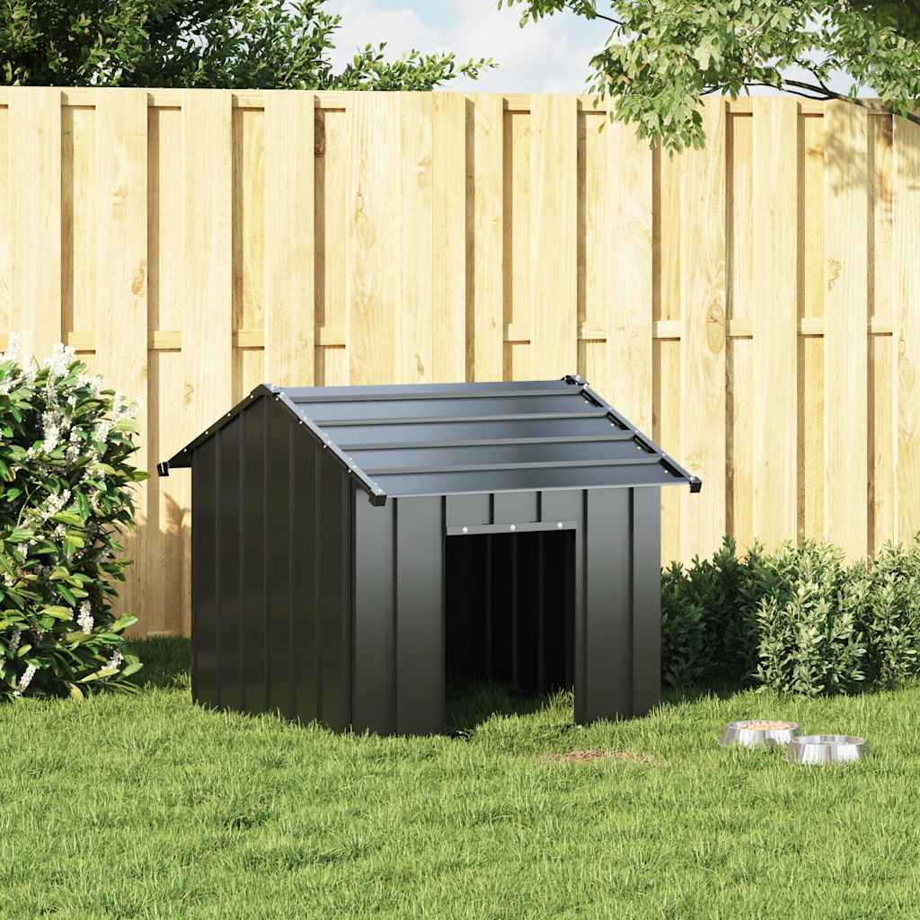 vidaXL Dog House with Roof 85x107x81 cm Galvanised Steel - from vidaXL