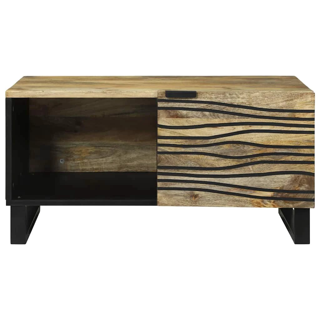vidaXL VidaXL Coffee Table 80 by 50 by 40 cm Solid Acacia Wood Contemporary Living Room Decor - Coffee Table