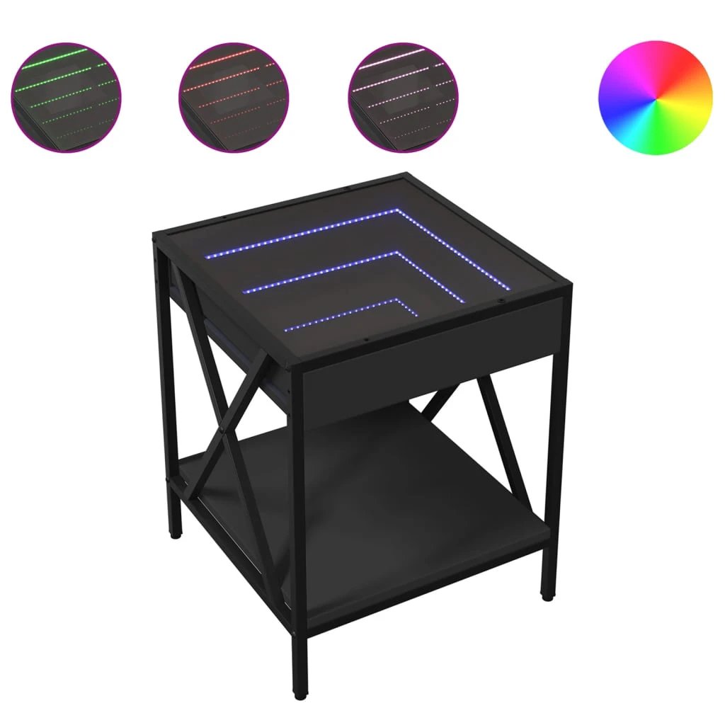 vidaXL Infinity LED Coffee Table 40x40x49 cm With RGB Infinity Mirror For Living Room Modern Home Decor Accent by vidaXL