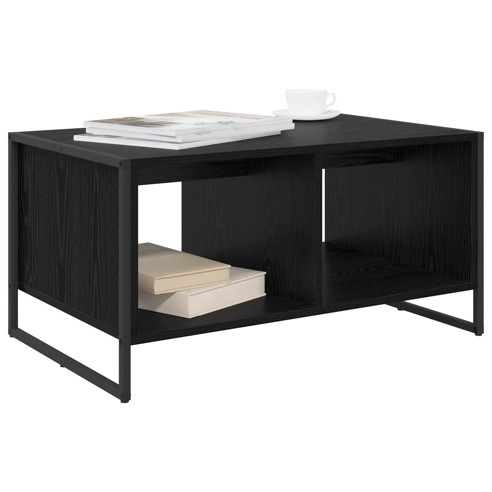 vidaXL VidaXL Coffee Table 80x50x40 cm Engineered Wood Industrial Design with Black Oak Finish for Living Room Centerpiece - Coffee Table