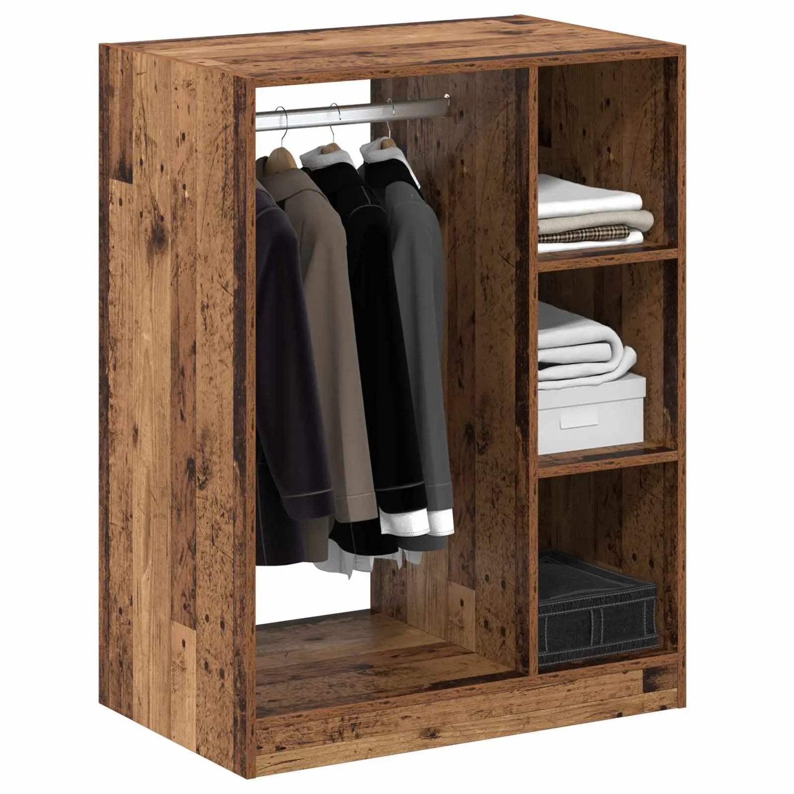 vidaXL vidaXL Wardrobe with Shelf with Storage Old Wood 77 x 48 x 102 cm - Wardrobe
