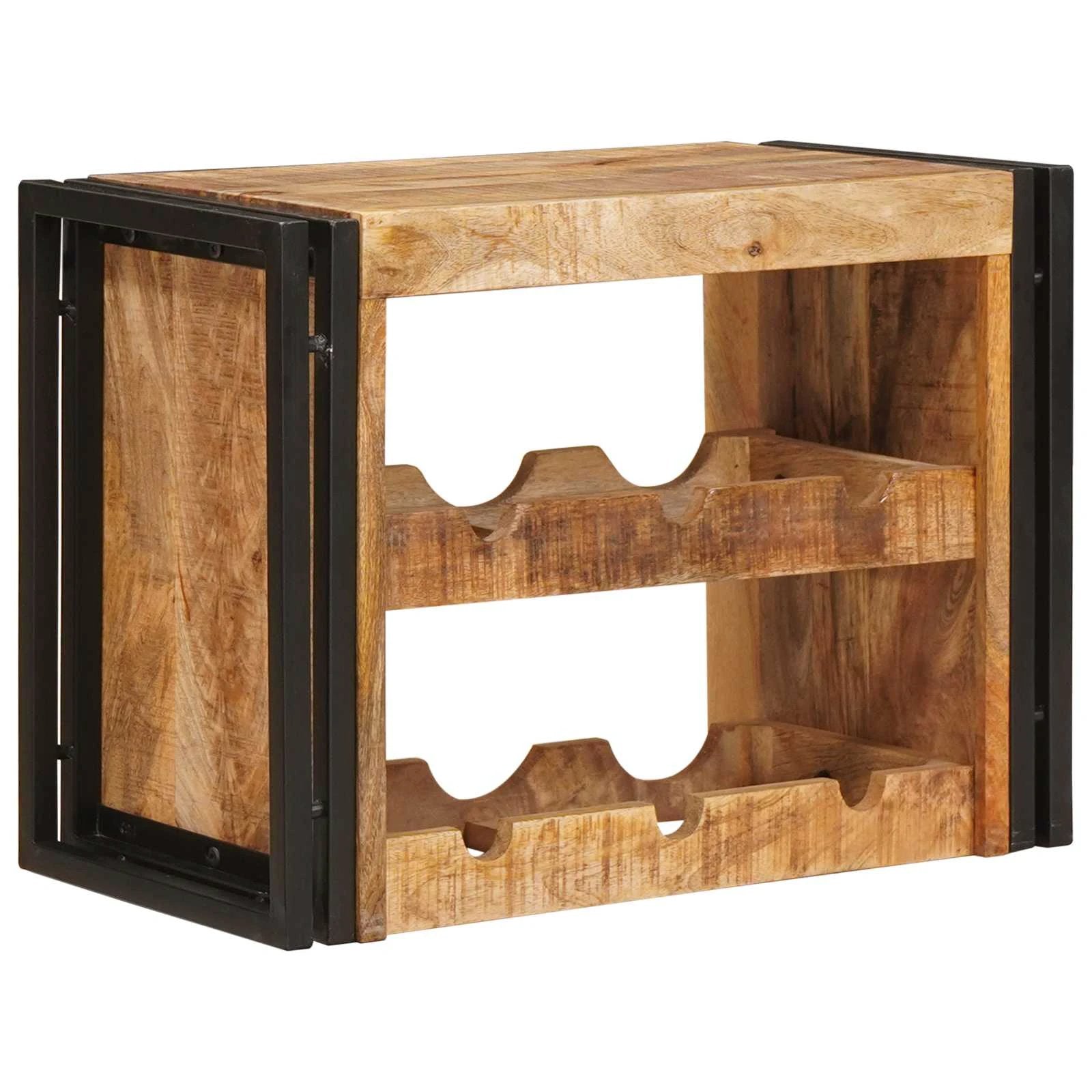 vidaXL vidaXL Wine Rack Brown 60 x 45 x 33 cm Solid Rough Mango Wood - Wine Rack