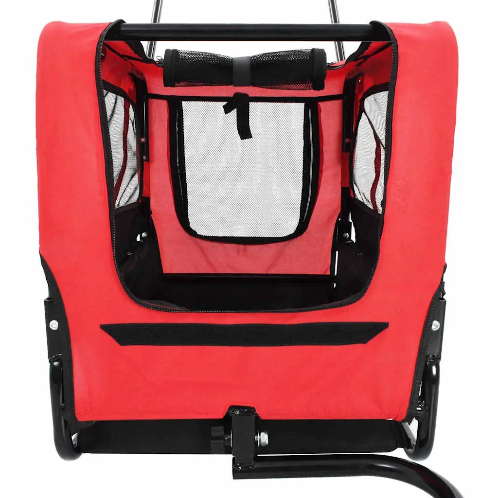 vidaXL 2-in-1 Pet Bike Trailer & Jogging Stroller Red and Black - from vidaXL