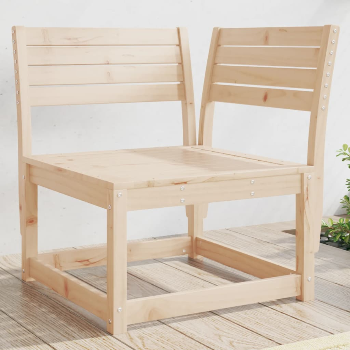 vidaXL vidaXL Garden Sofa | Natural Pine | Solid pine wood | 73 x 73 x 78 cm | Modular - Garden Sofa Sets