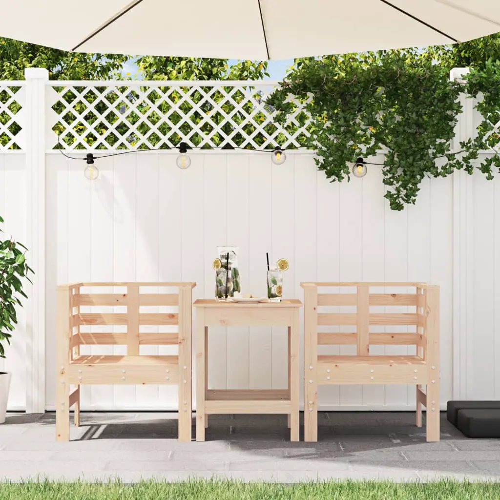 vidaXL vidaXL Garden Chairs 2 pcs 61.5x53x71 cm Solid Wood Pine - Garden Chairs