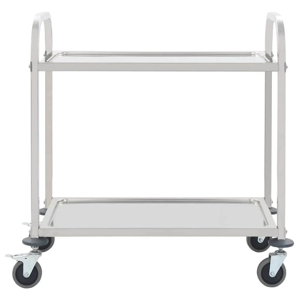 vidaXL 2-Tier Kitchen Trolley 96.5x55x90 cm Stainless Steel - from vidaXL