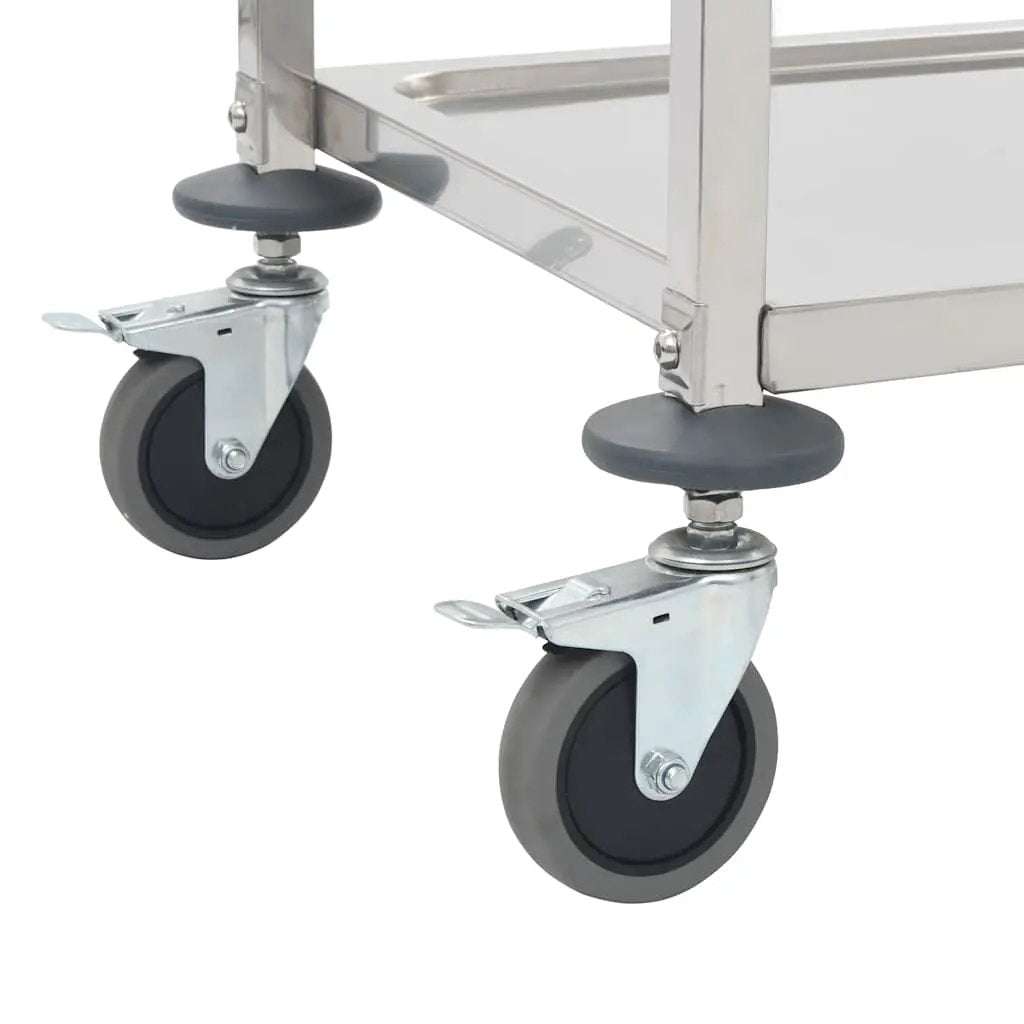 vidaXL 2-Tier Kitchen Trolley 96.5x55x90 cm Stainless Steel - from vidaXL