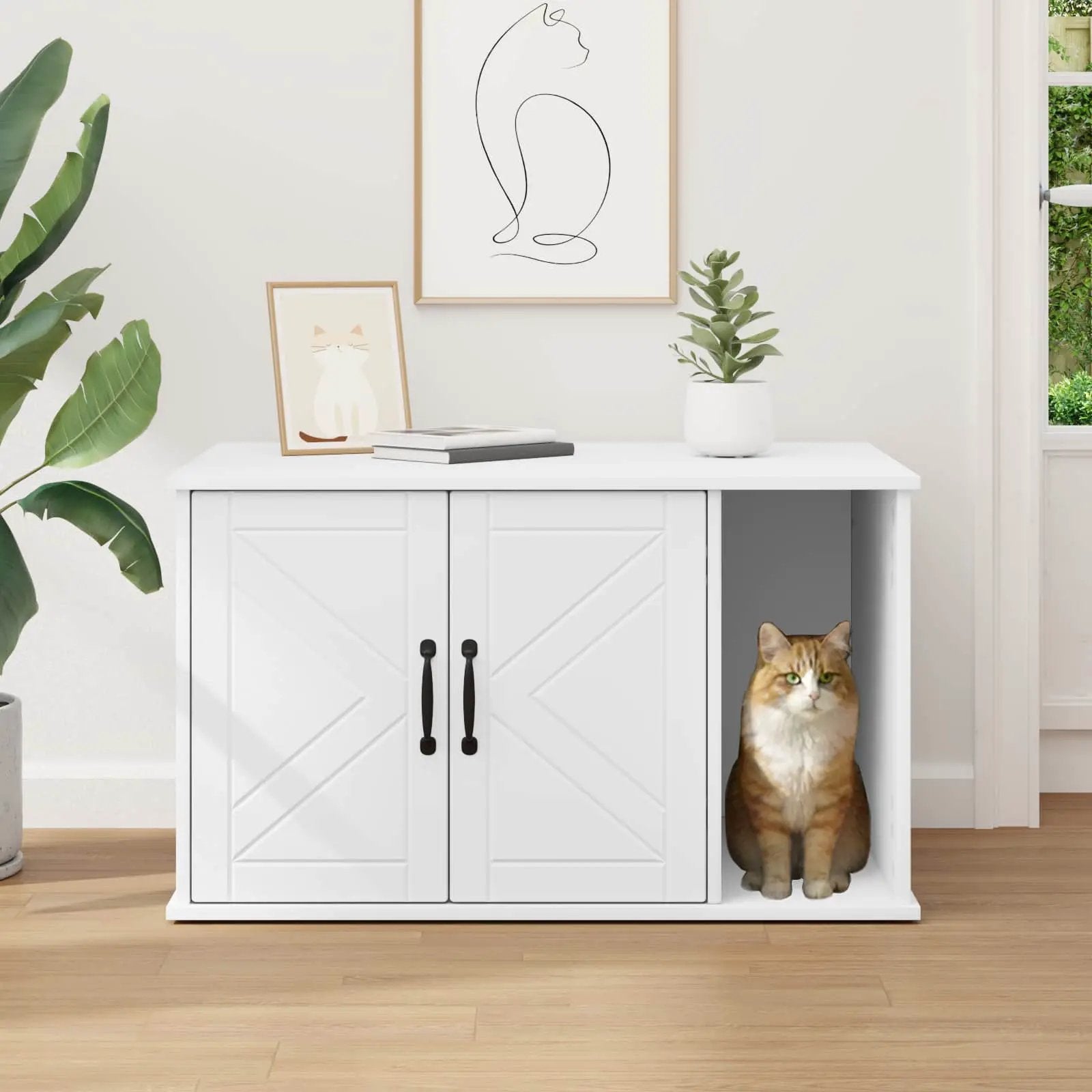 vidaXL vidaXL Cat House White 85 x 55 x 50 cm Engineered Wood - Cat House