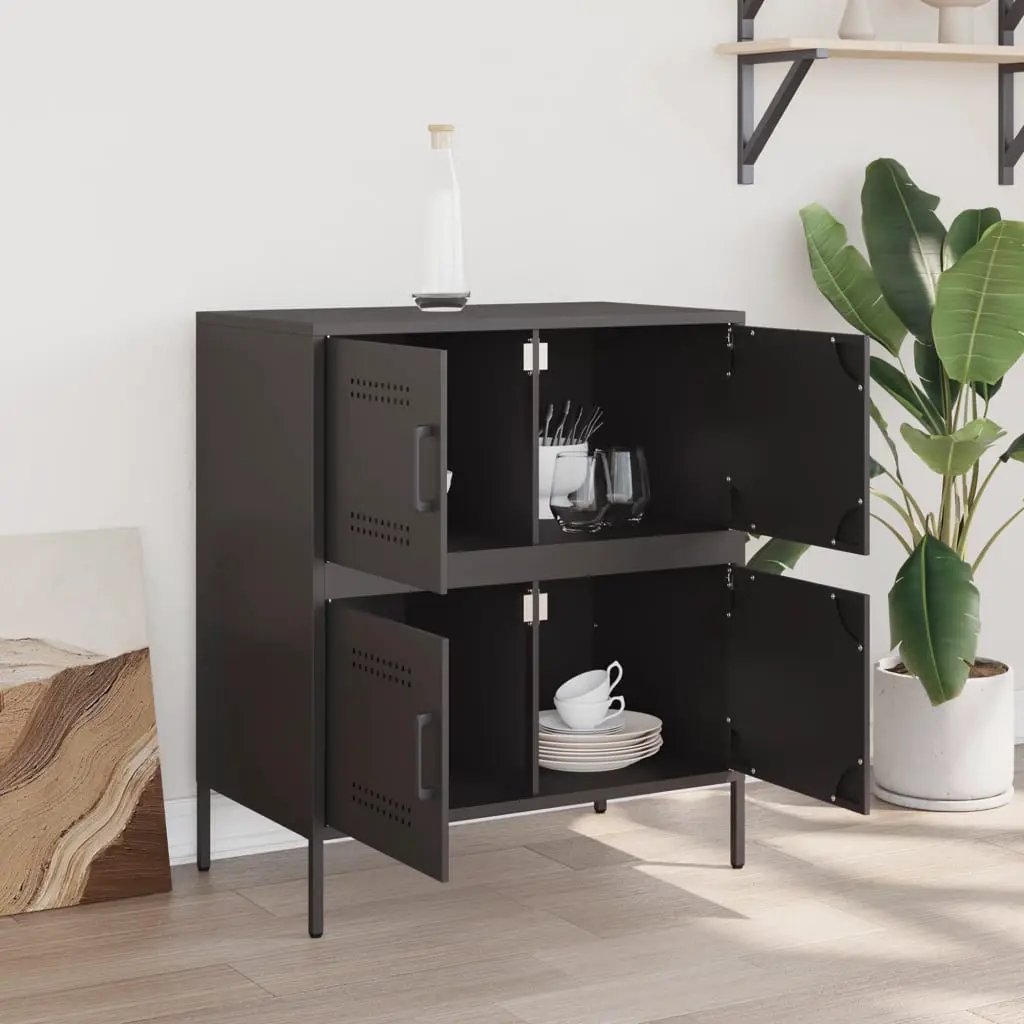 vidaXL vidaXL Sideboard Black 68x39x79 cm Steel - Sideboard