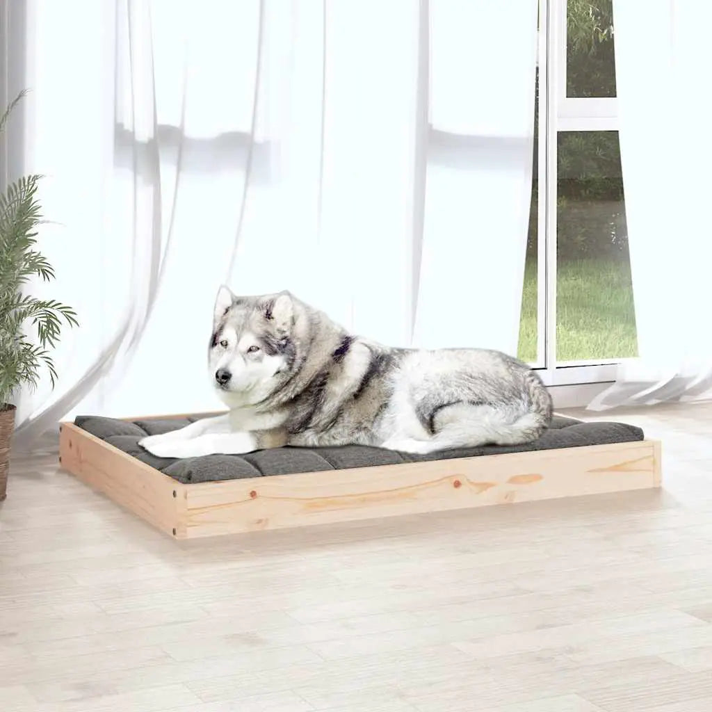 vidaXL Dog Bed | Natural Wood | Solid Pine Wood | 101.5x74x9 cm | Minimalistic - from vidaXL