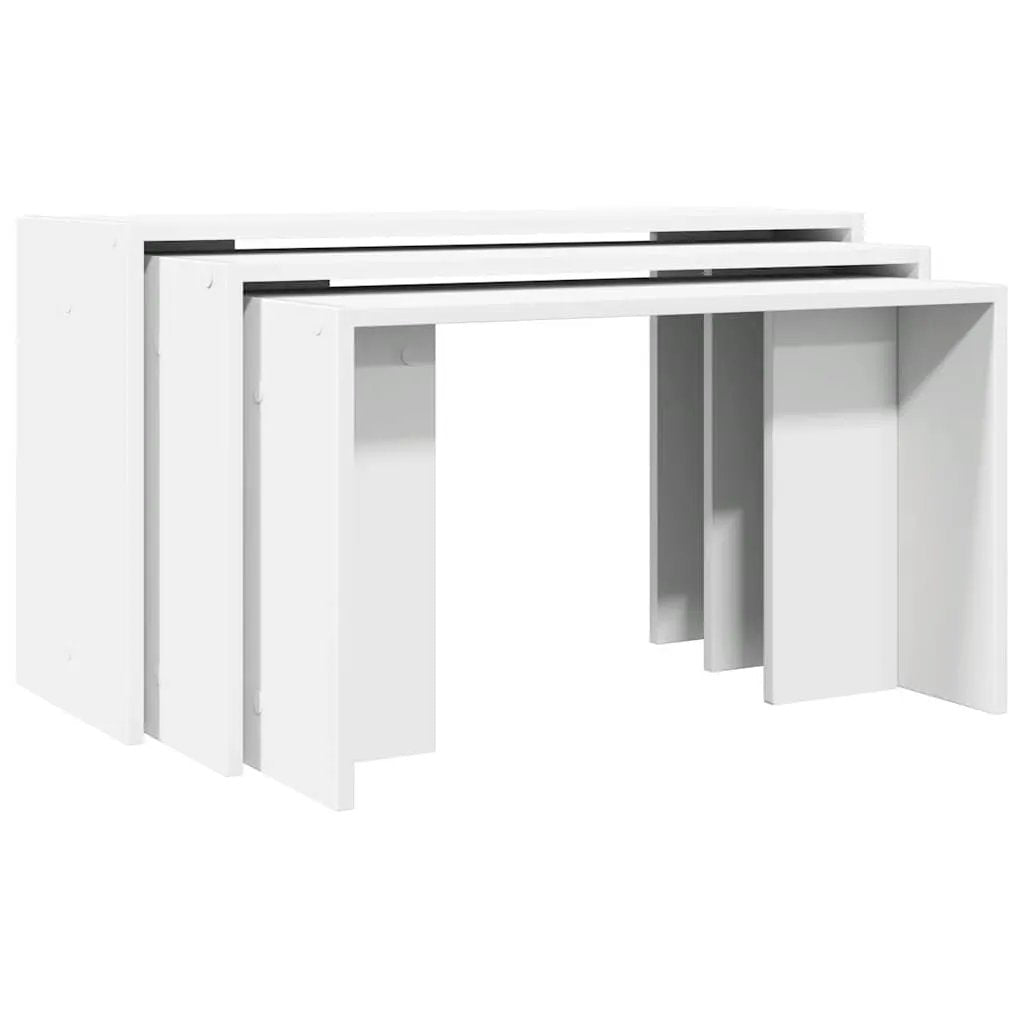 vidaXL vidaXL Nesting Tables 3 pcs White Engineered Wood - Nest of Tables