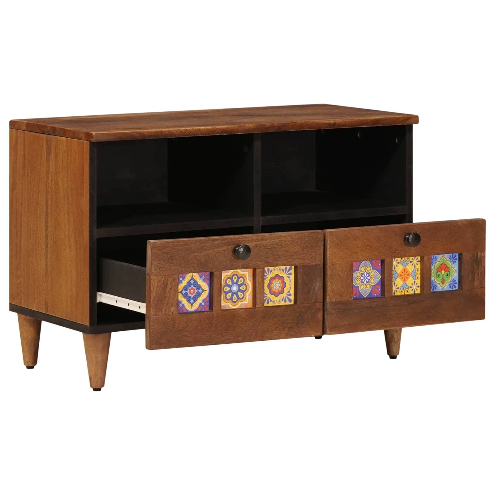 vidaXL vidaXL Coffee Table With Drawer 80 By 54 By 40 Cm Solid Mango Wood Living Room Centerpiece - Coffee Table