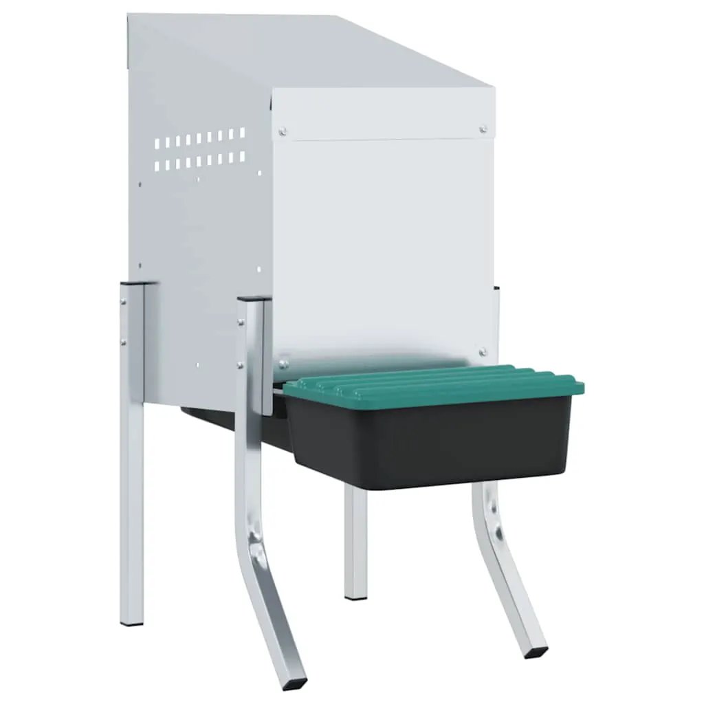 vidaXL vidaXL Chicken Nesting Box 1 Compartment with Legs Galvanised Steel - Chicken Coop
