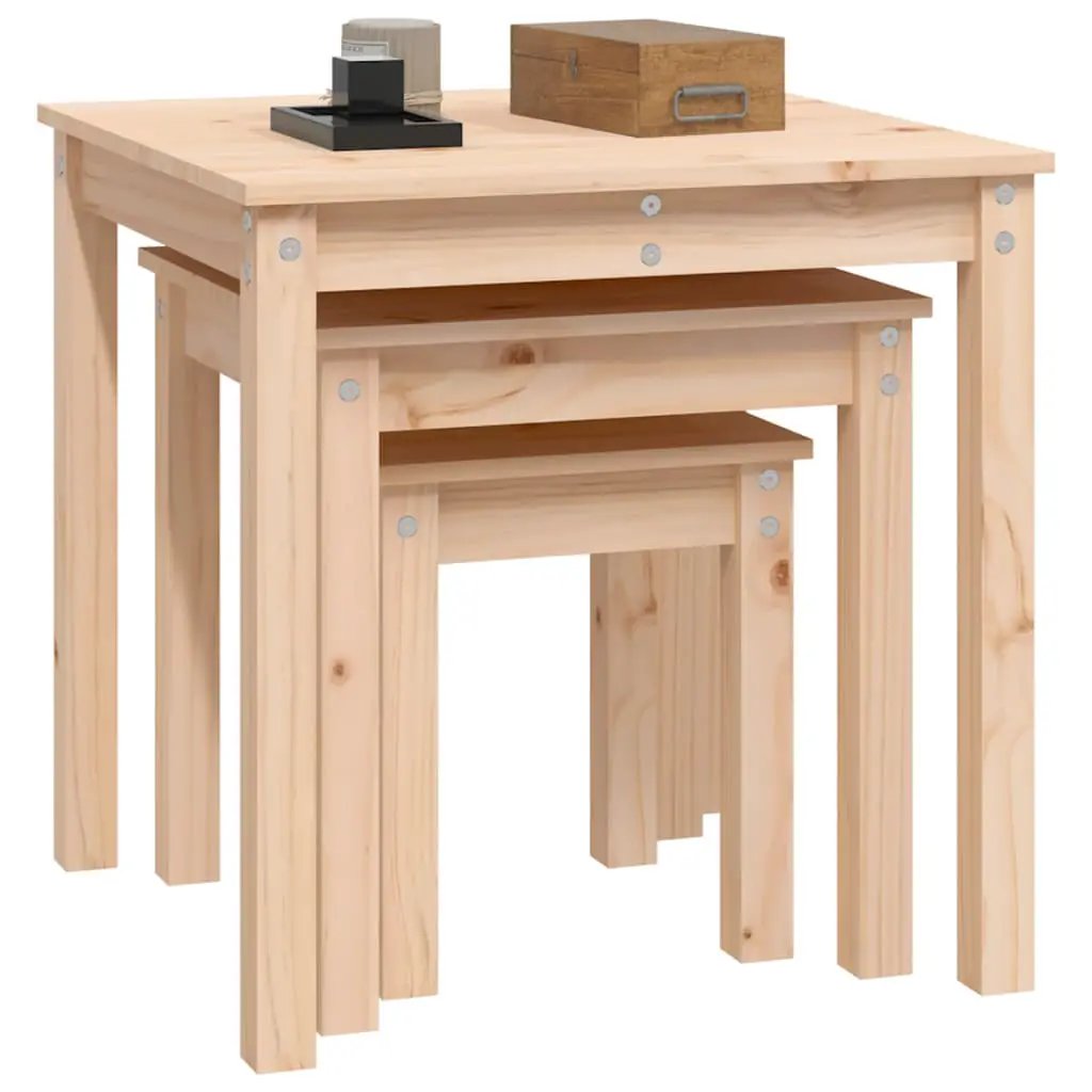 vidaXL vidaXL Nesting Tables 3 pcs Solid Wood Pine - Nest of Tables