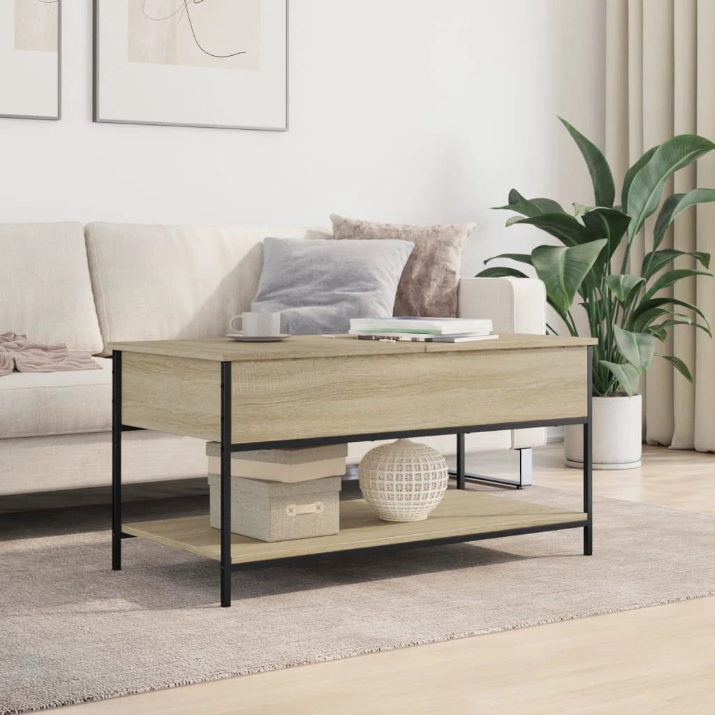 vidaXL VidaXL Coffee Table 100x50x50 Oak Wood Metal Home - Coffee Table