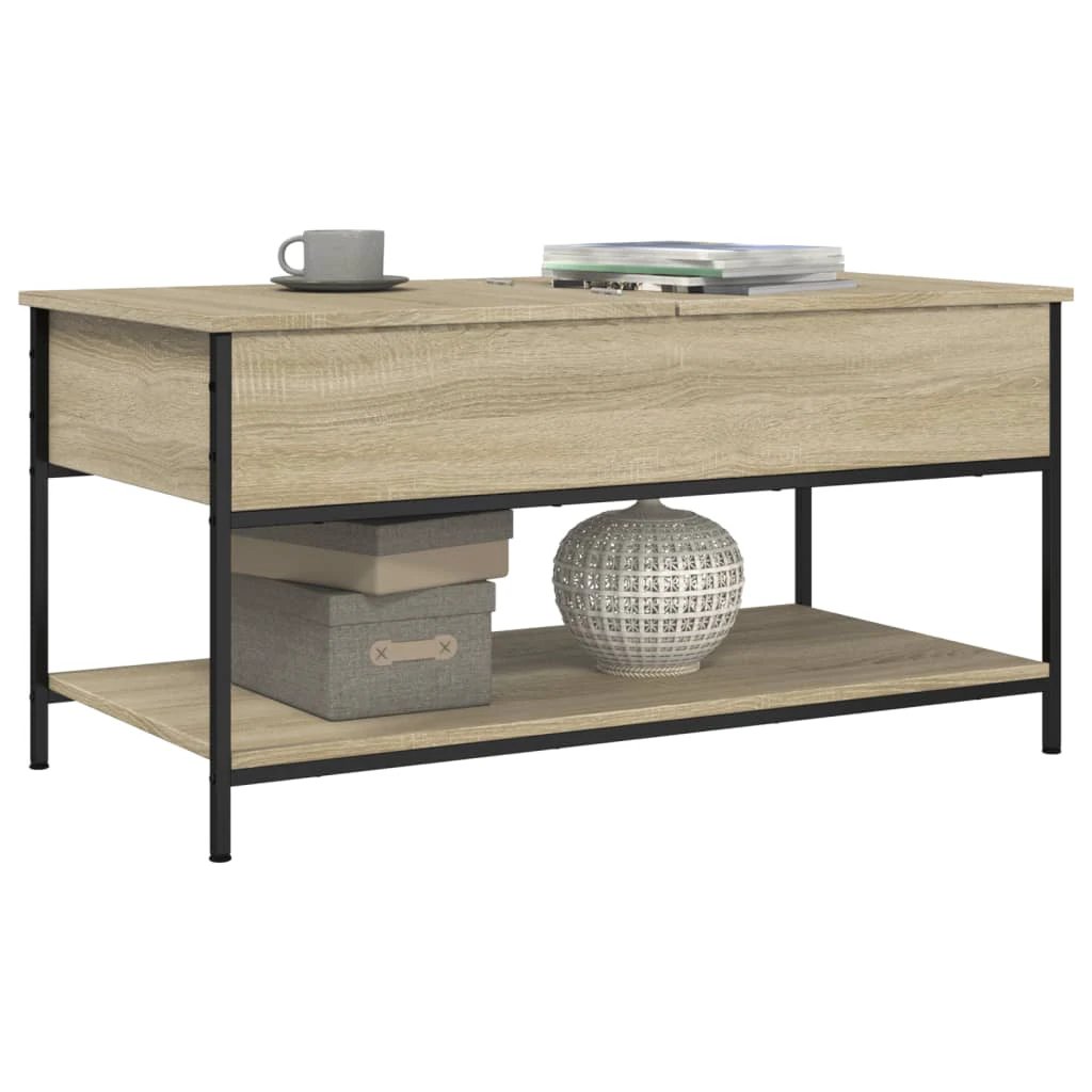 vidaXL VidaXL Coffee Table 100x50x50 Oak Wood Metal Home - Coffee Table