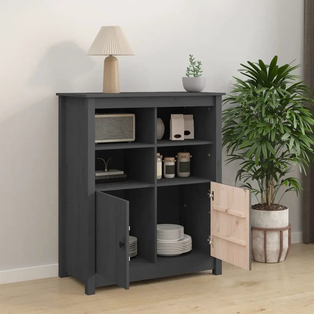 vidaXL vidaXL Sideboard Grey 83x41.5x100 cm Solid Wood Pine - Sideboard