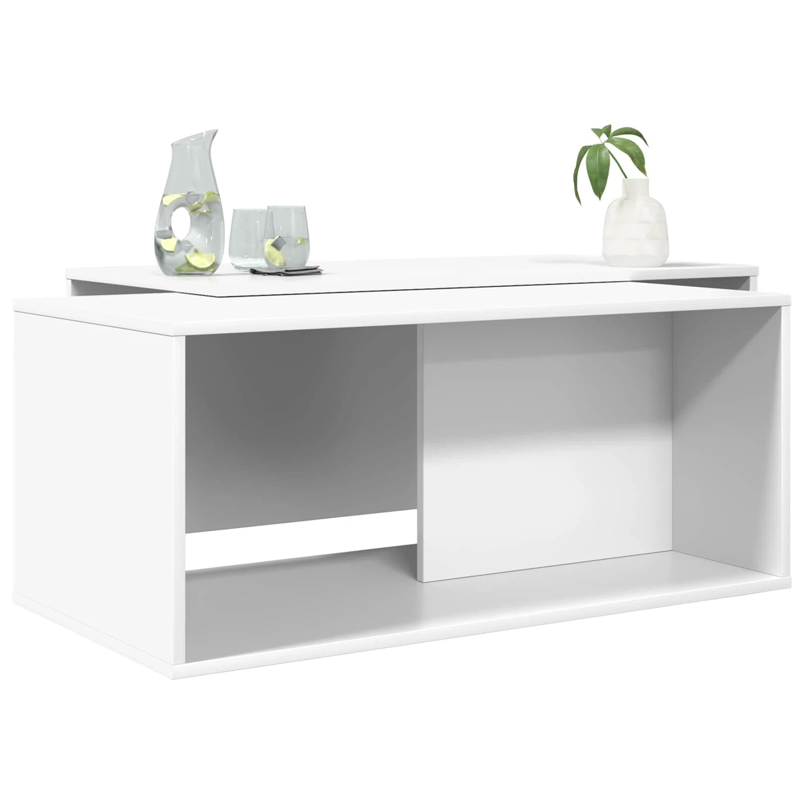 vidaXL VidaXL Coffee Table Set White Wood Modern - Coffee Table
