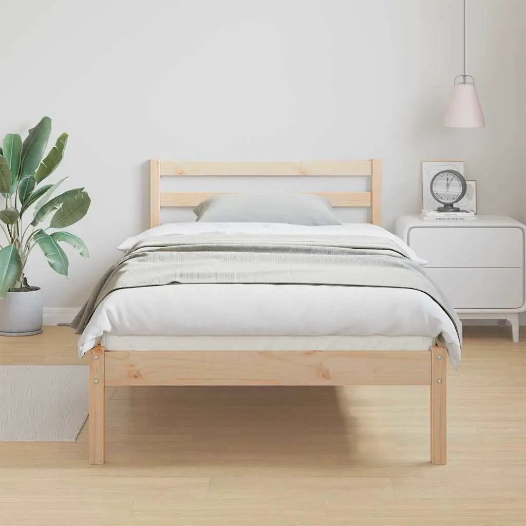 vidaXL vidaXL Bed Frame Brown 215.5 x 85.5 x 69.5 cm Solid Pine Wood - Bed Frames
