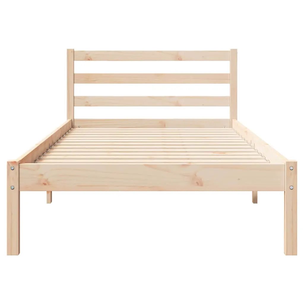 vidaXL vidaXL Bed Frame Brown 215.5 x 85.5 x 69.5 cm Solid Pine Wood - Bed Frames