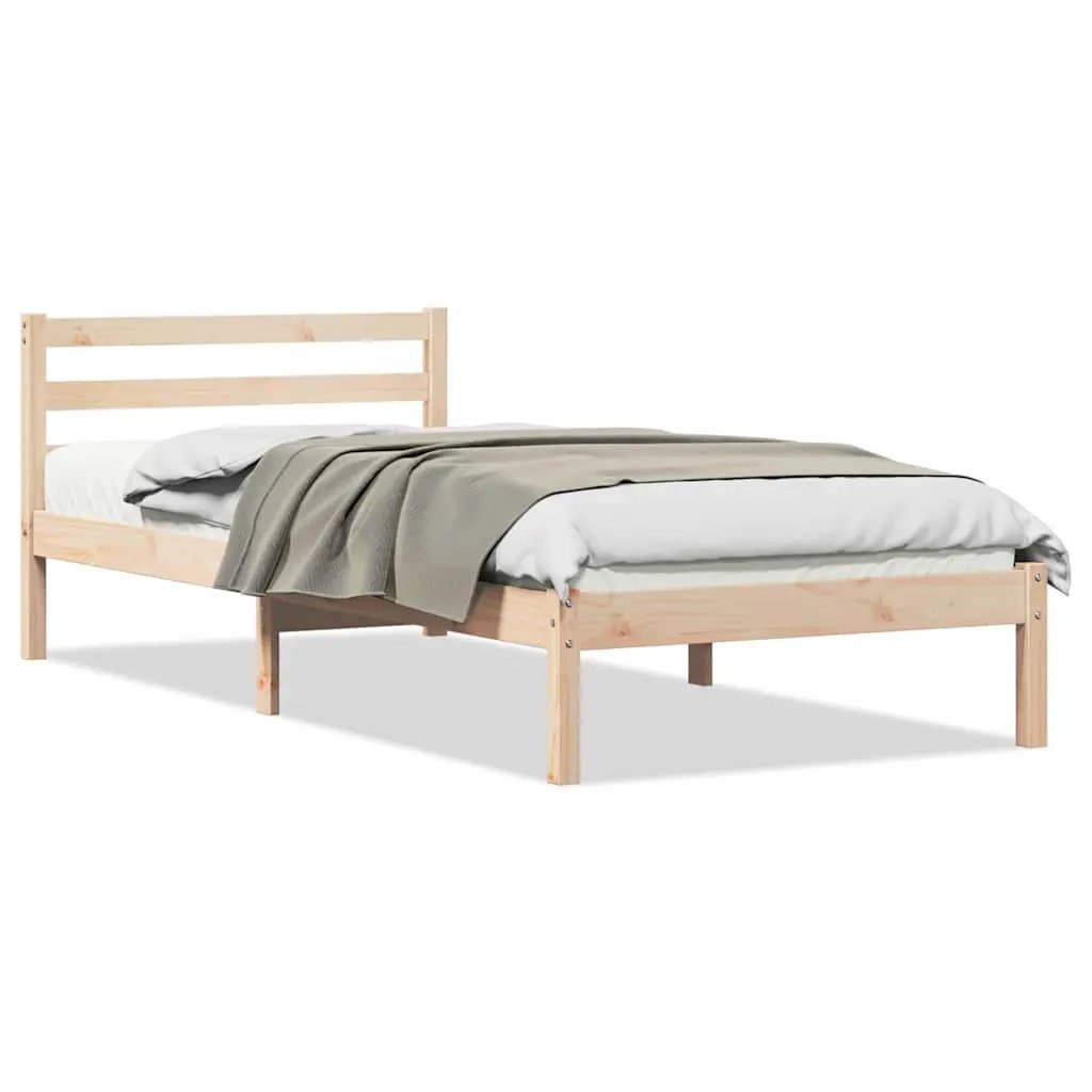 vidaXL vidaXL Bed Frame Brown 215.5 x 85.5 x 69.5 cm Solid Pine Wood - Bed Frames