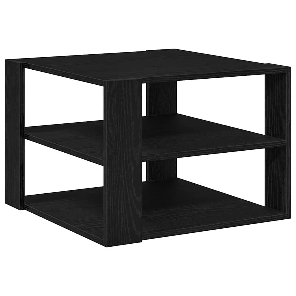vidaXL Coffee Table 58 by 58 by 40 cm Black Oak Engineered Wood Modern Living Room Decor by vidaXL