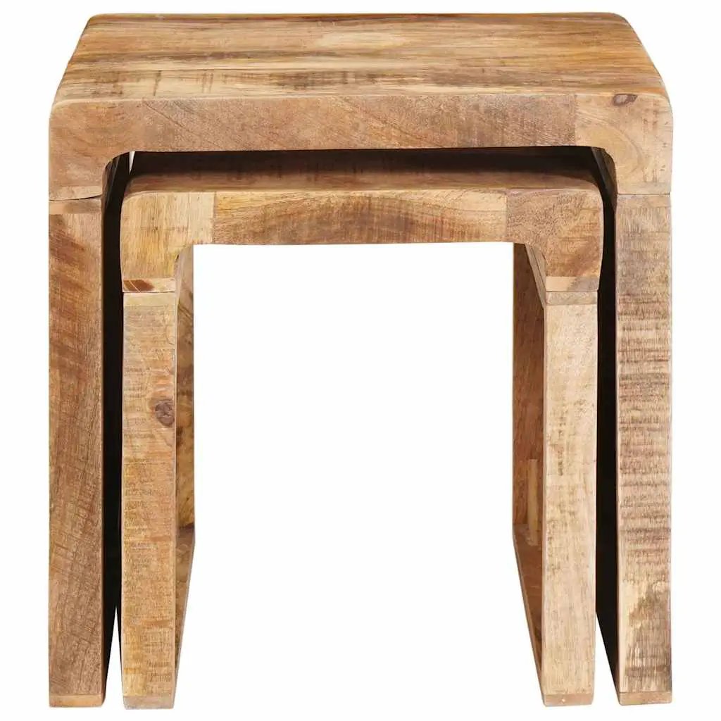 vidaXL vidaXL Nesting Tables 2 pcs Brown 46 x 40 x 46 cm Solid Mango Wood - Nest of Tables