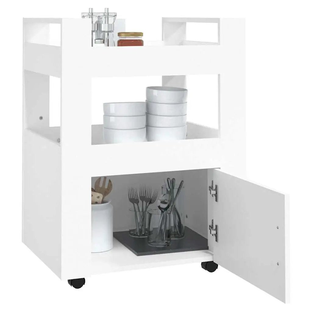 vidaXL Kitchen Trolley White 60x45x80 cm Engineered Wood - from vidaXL