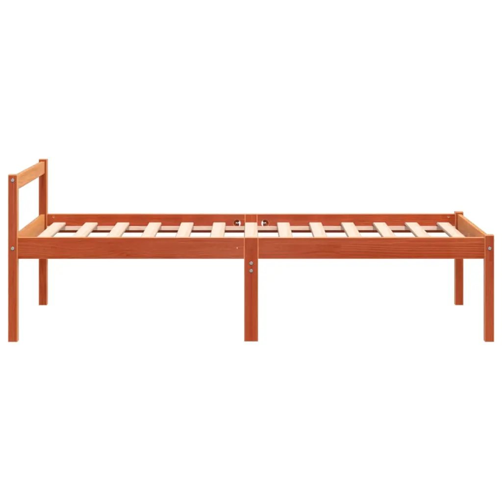 vidaXL vidaXL Senior Bed without Mattress Wax Brown 75x190 cm Small Single Solid Wood Pine - Bed Frames
