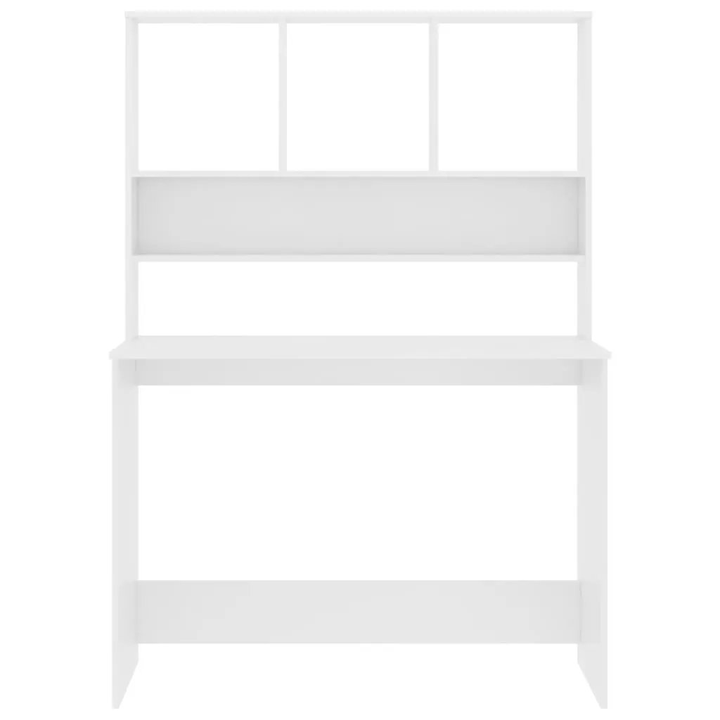 vidaXL vidaXL Desk with Shelf White 110x45x157 cm Engineered Wood - Desk