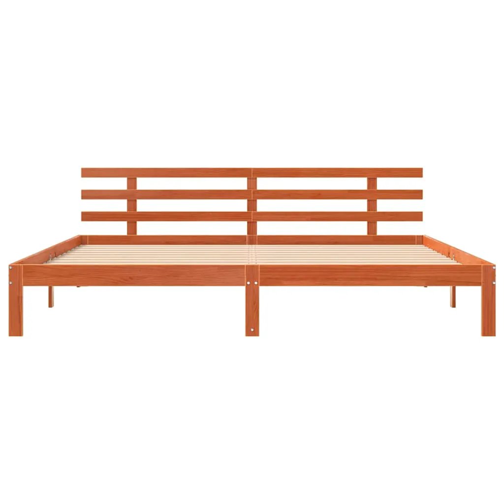 vidaXL vidaXL Bed Frame Wax Brown 203.5 x 205.5 x 69.5 cm Solid Wood Pine - Bed Frames