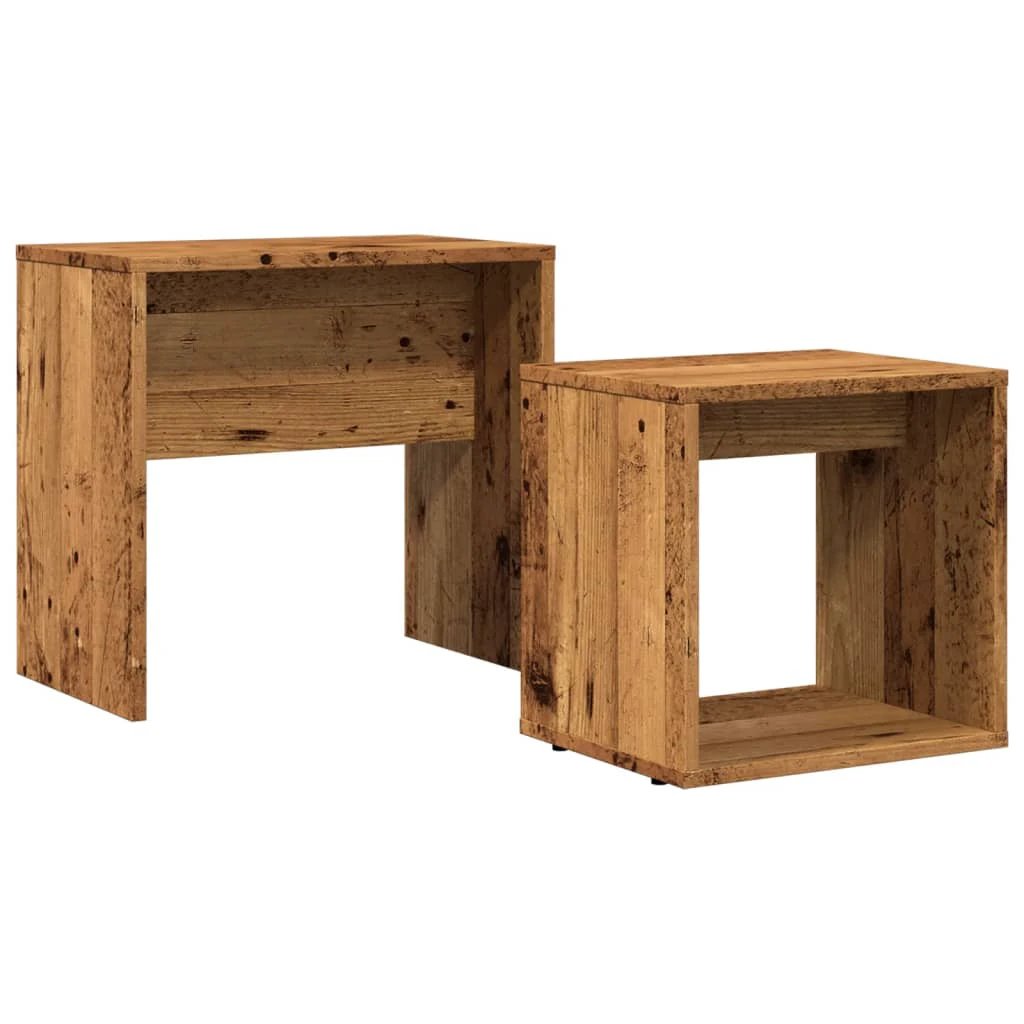 vidaXL vidaXL Nesting Coffee Tables 2 Piece Set Space Saving Modern Engineered Wood For Small Spaces Living Room - Coffee Table
