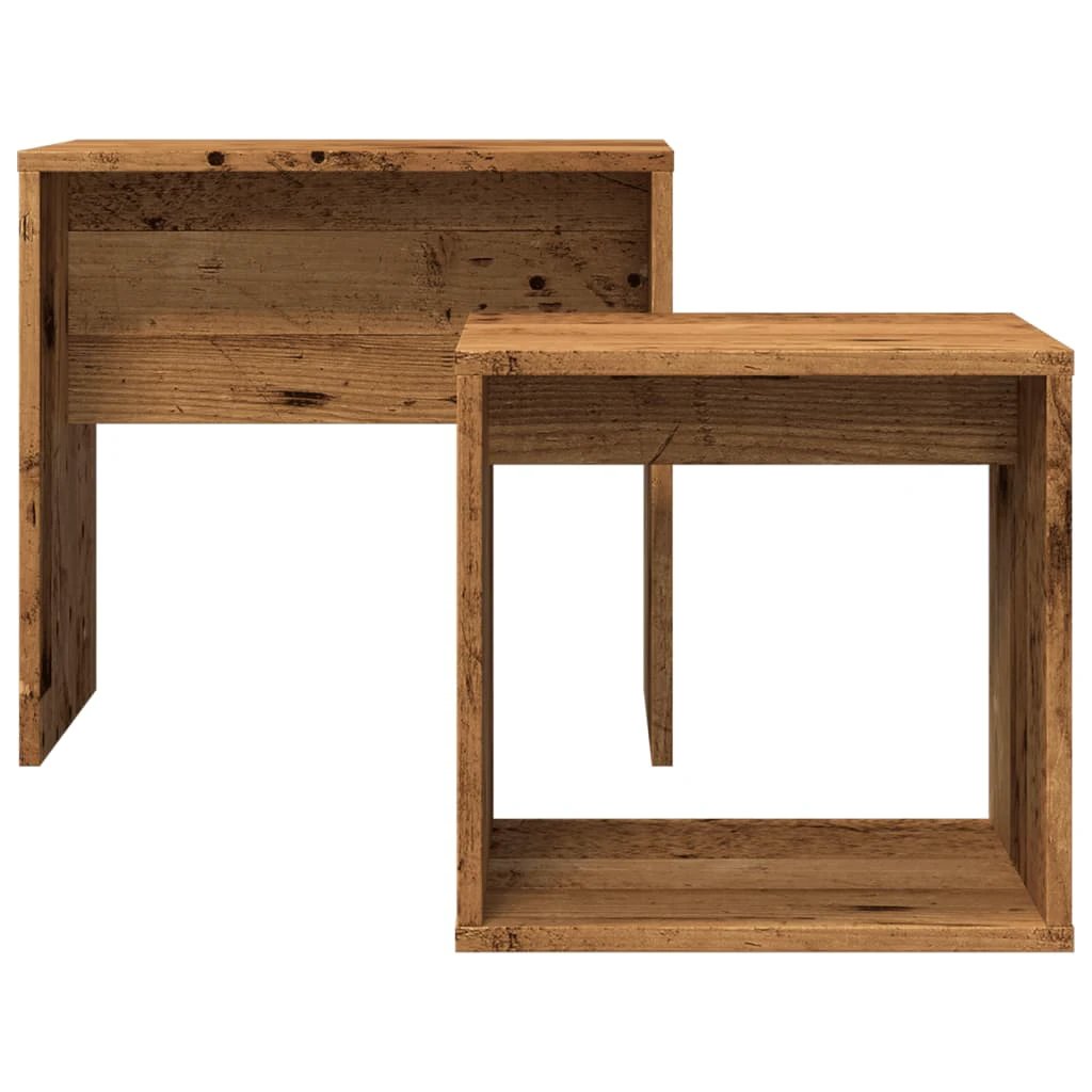 vidaXL vidaXL Nesting Coffee Tables 2 Piece Set Space Saving Modern Engineered Wood For Small Spaces Living Room - Coffee Table