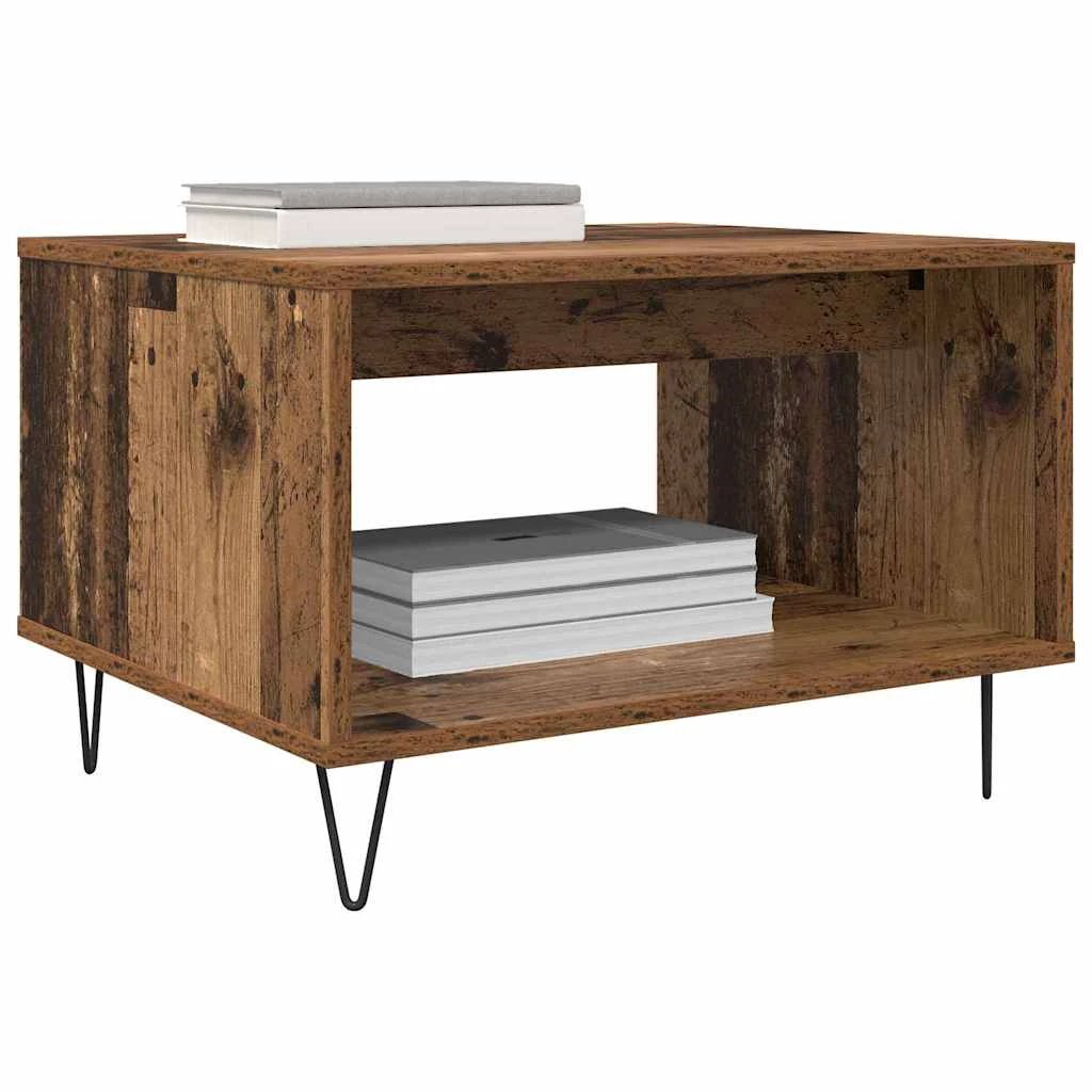 vidaXL Coffee Table 60x50x40 cm White Engineered Wood Open Shelf for Living Room by vidaXL