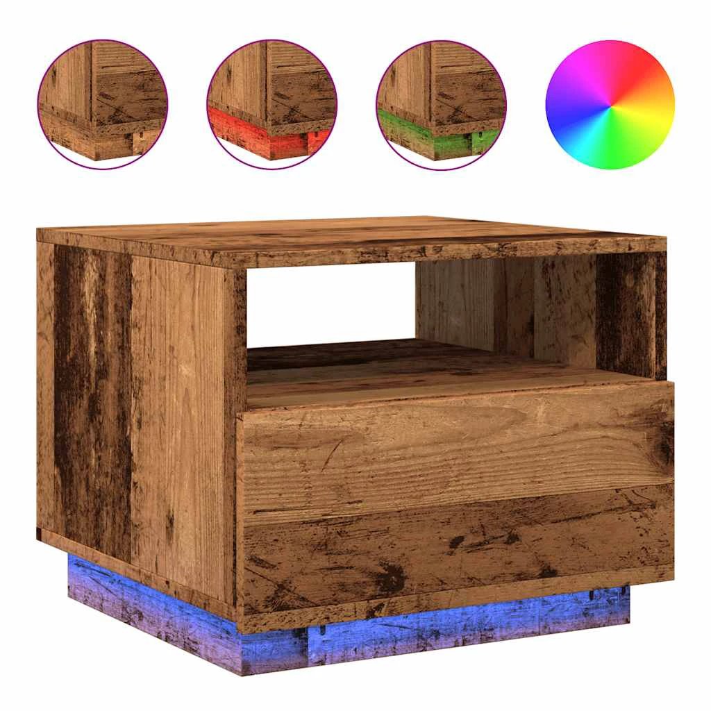 vidaXL VidaXL Coffee Table 50x49x40 LED Light Home - Coffee Table