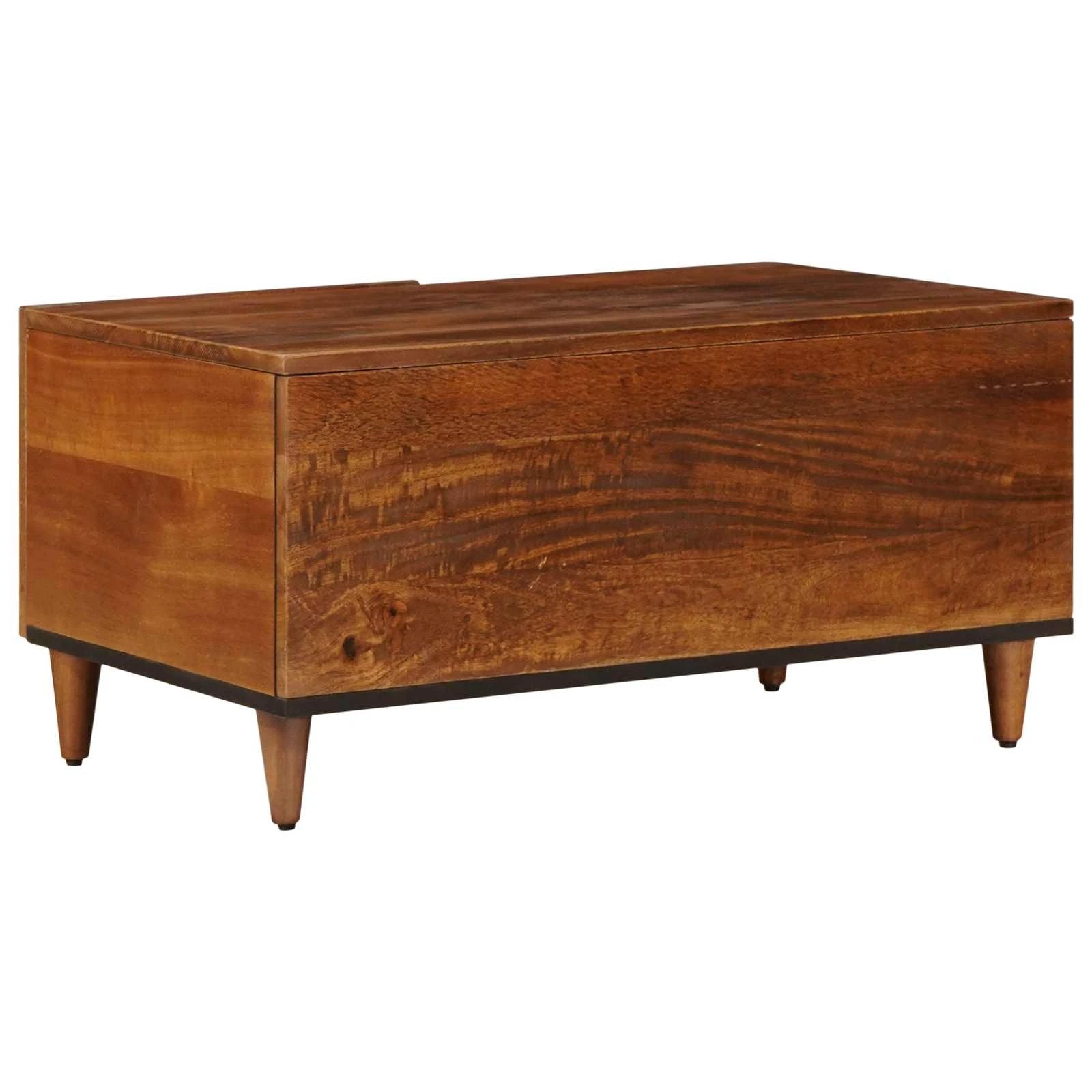 vidaXL VidaXL Coffee Table 80 x 50 x 40 cm Solid Mango Wood with Colorful Mosaic Tile Front for Living Room - Coffee Table
